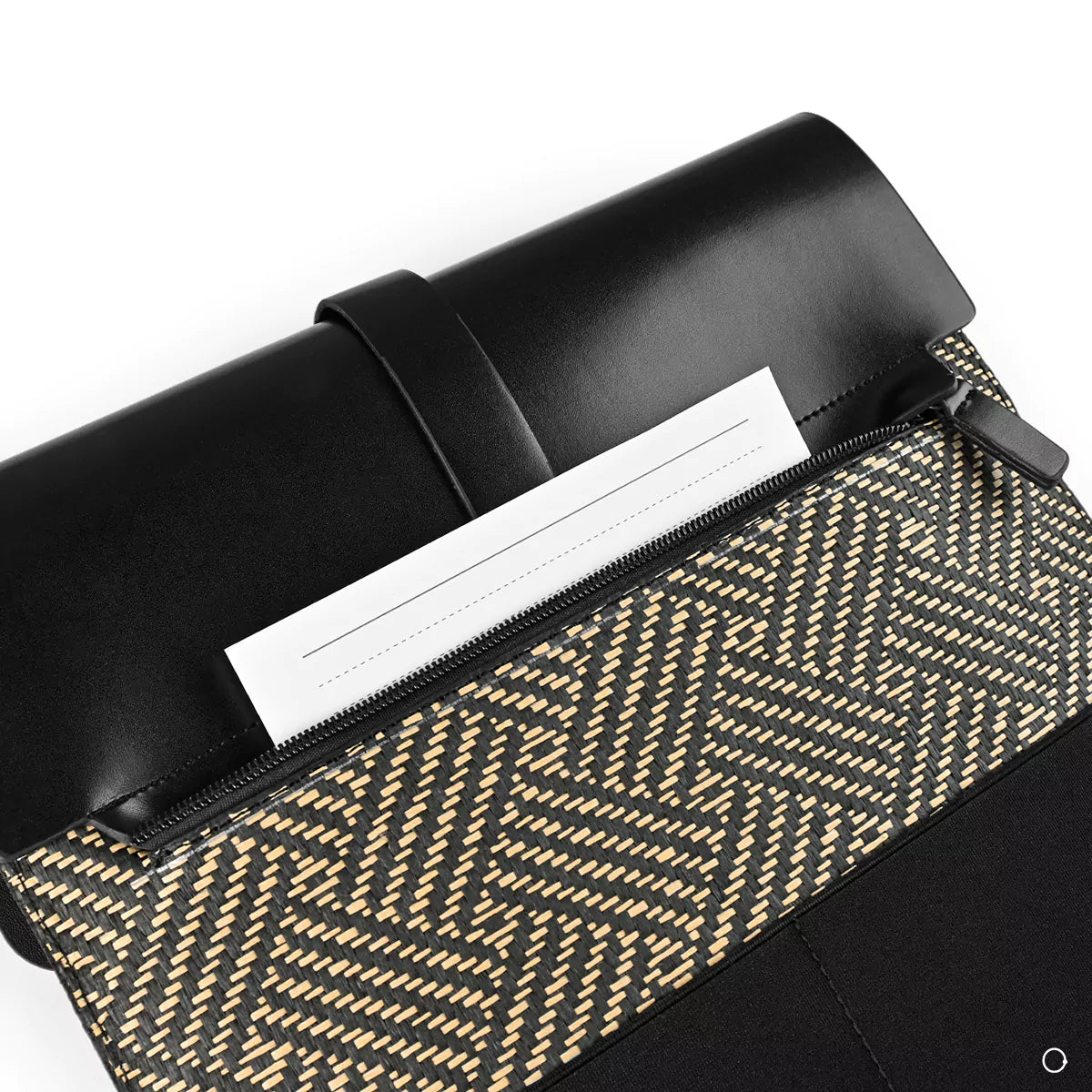 Black & caramel laptop sleeve