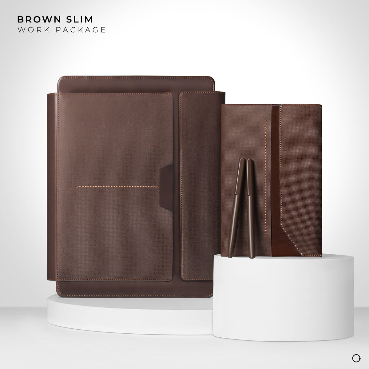 Brown Slim Laptop Sleeve, Brown Pro notebook, Brown Pen Set