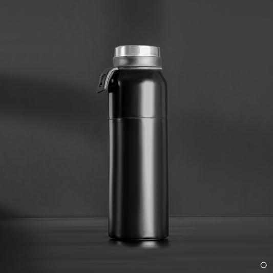 Black Silver Thermal Mug