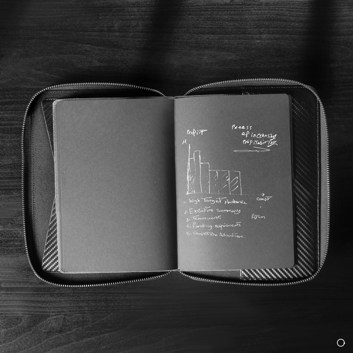 Trio Black Planner and silver pen