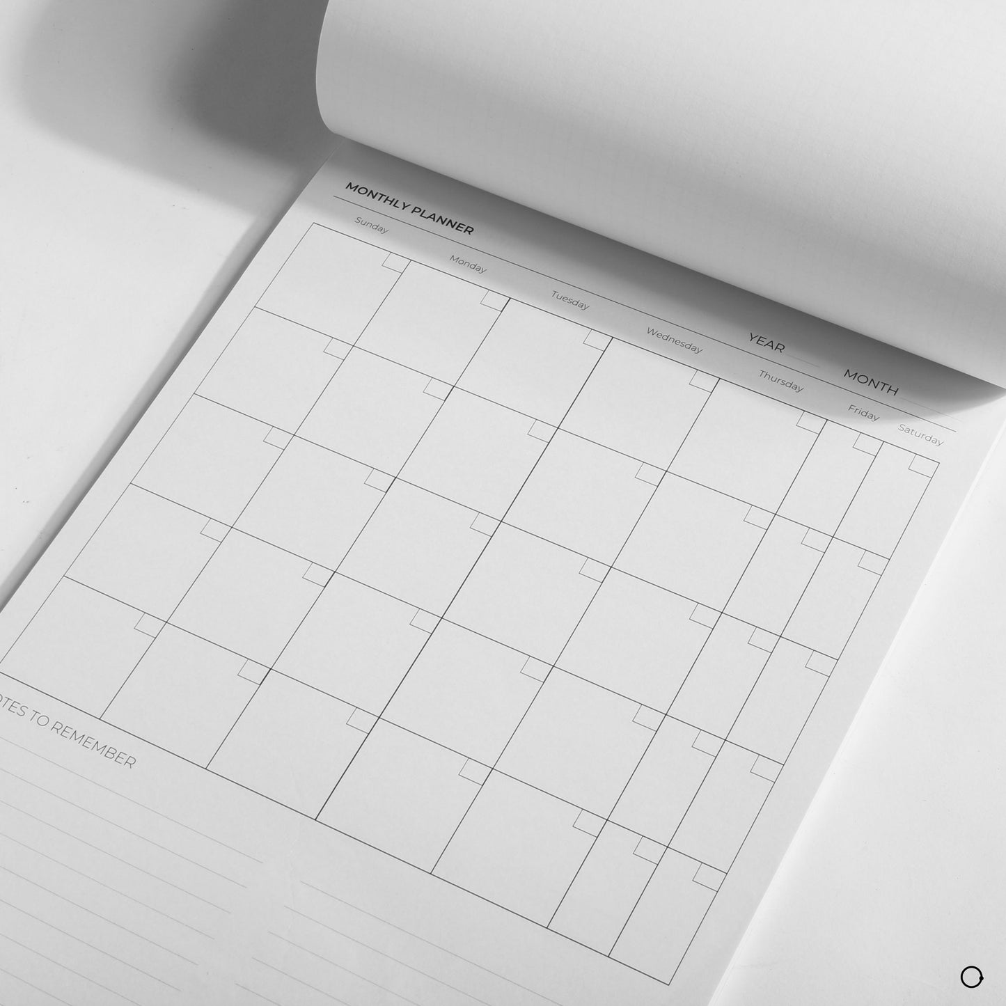 Hardcover dateless planner