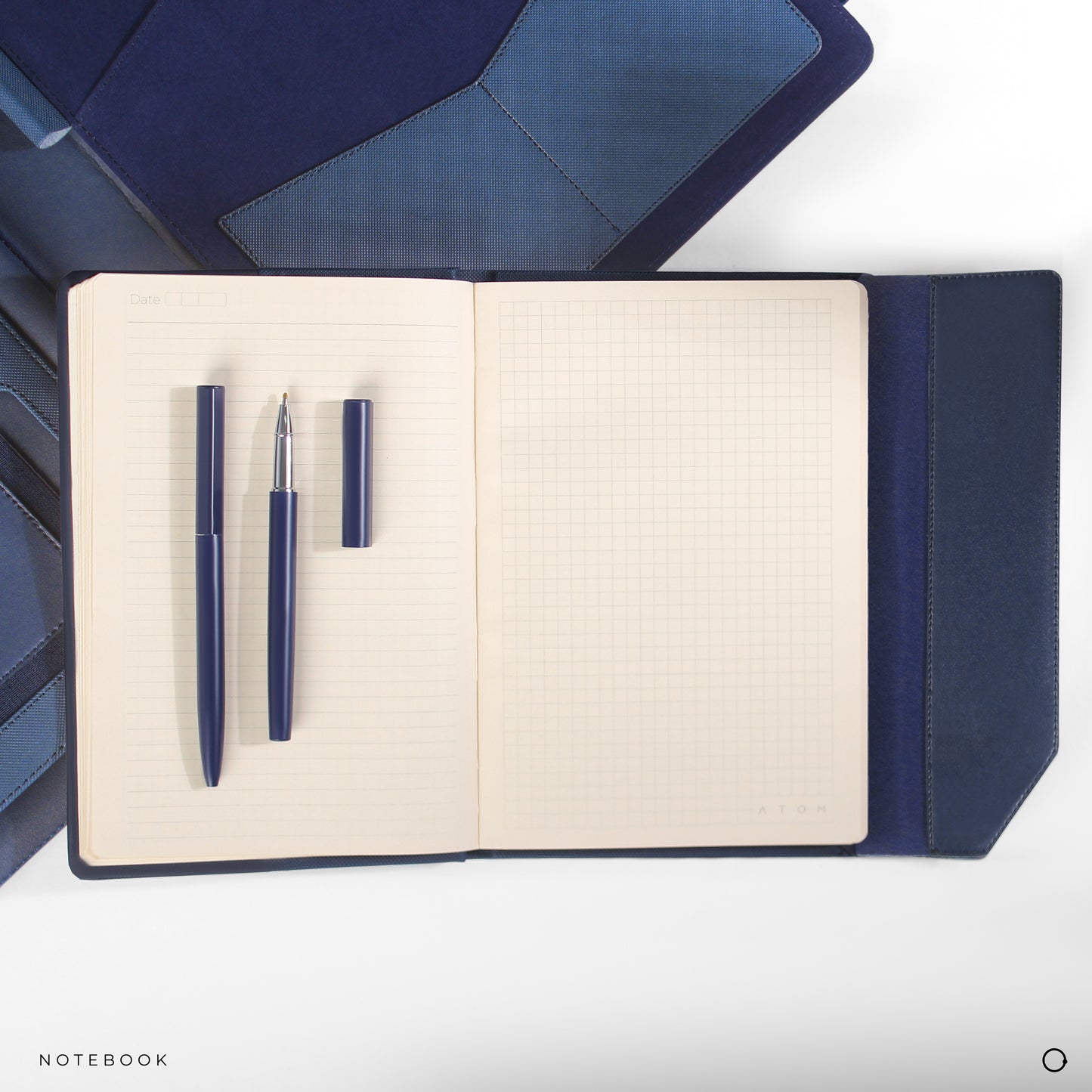navy notebook with Magnet lock
