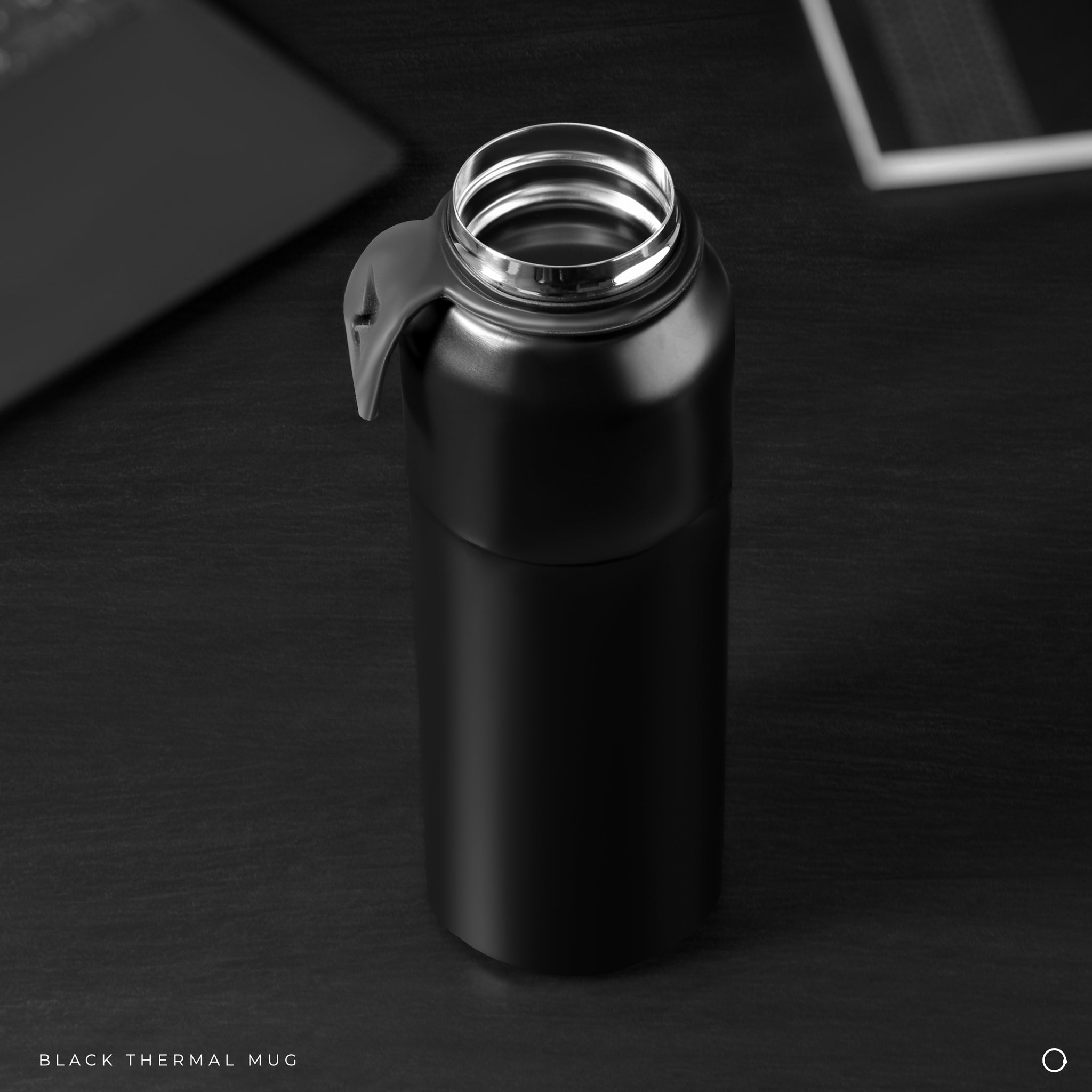 Black thermal mug