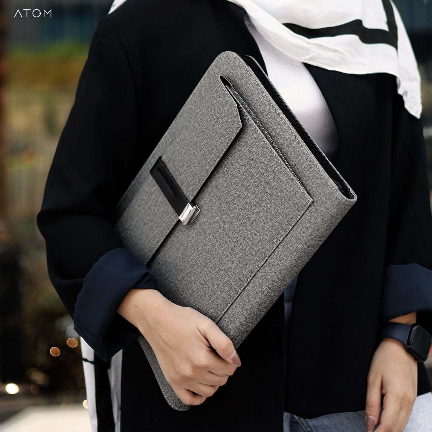 Grey premier laptop sleeve