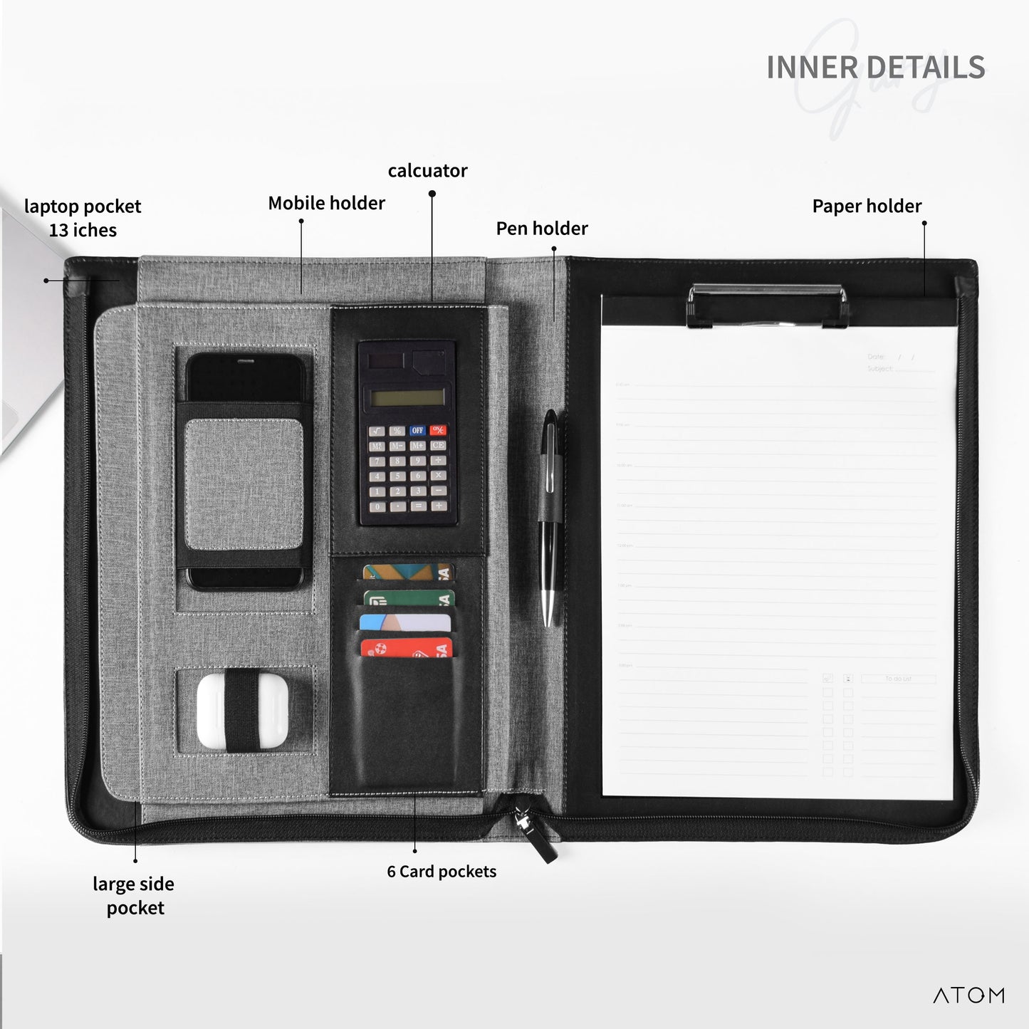 Grey premier laptop sleeve
