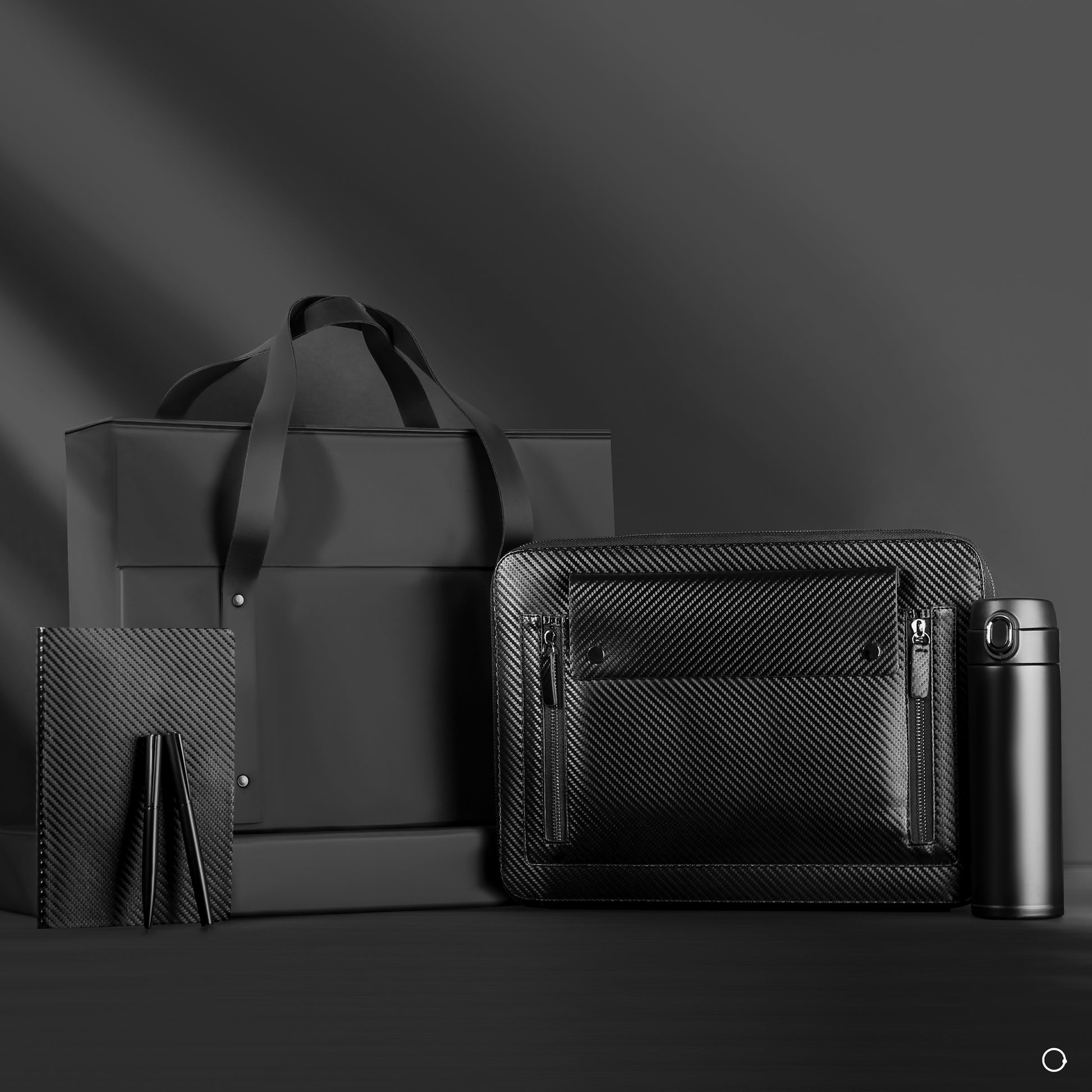 Matching carbon fiber desk tools for a modern workspace

