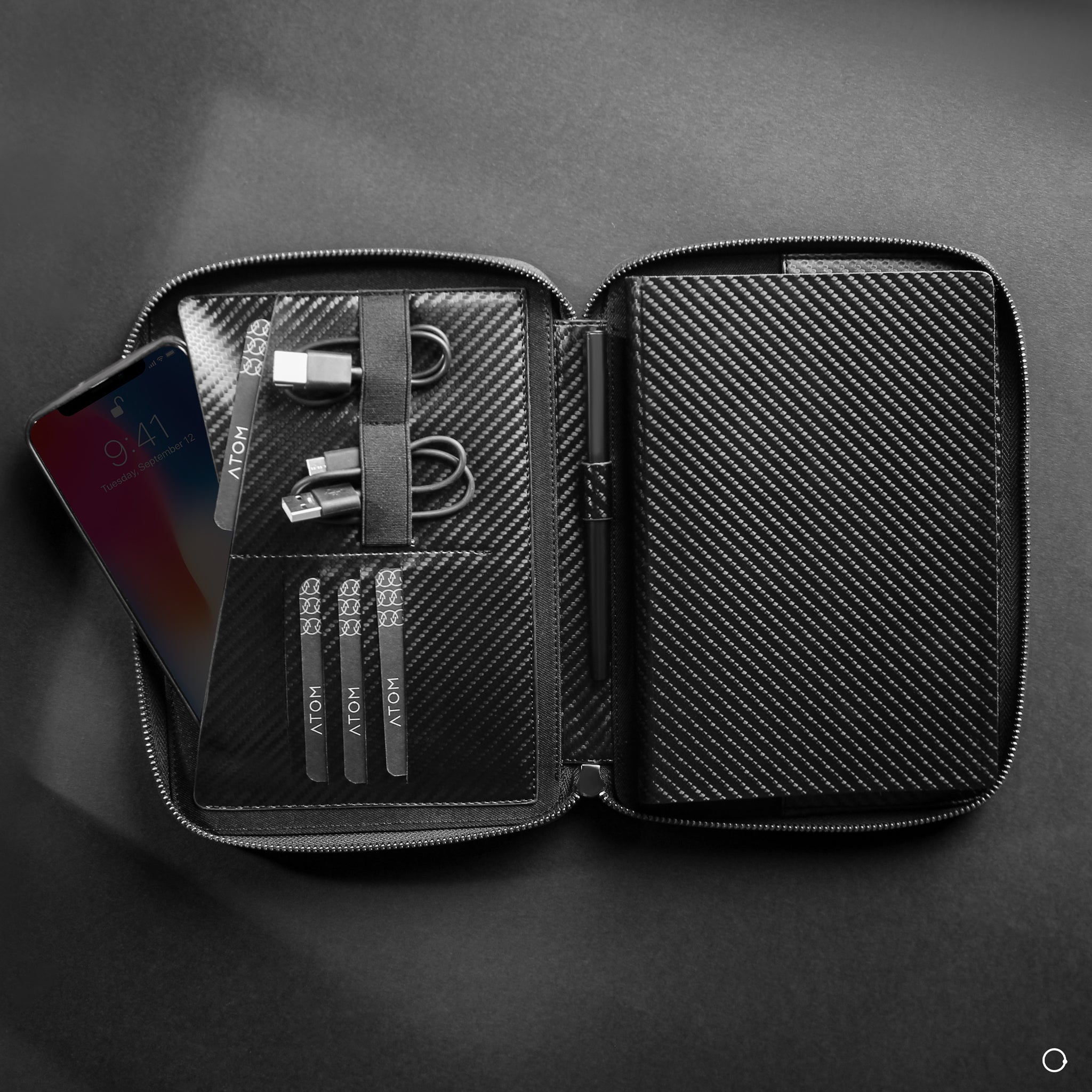 Trio Black Planner and silver pen