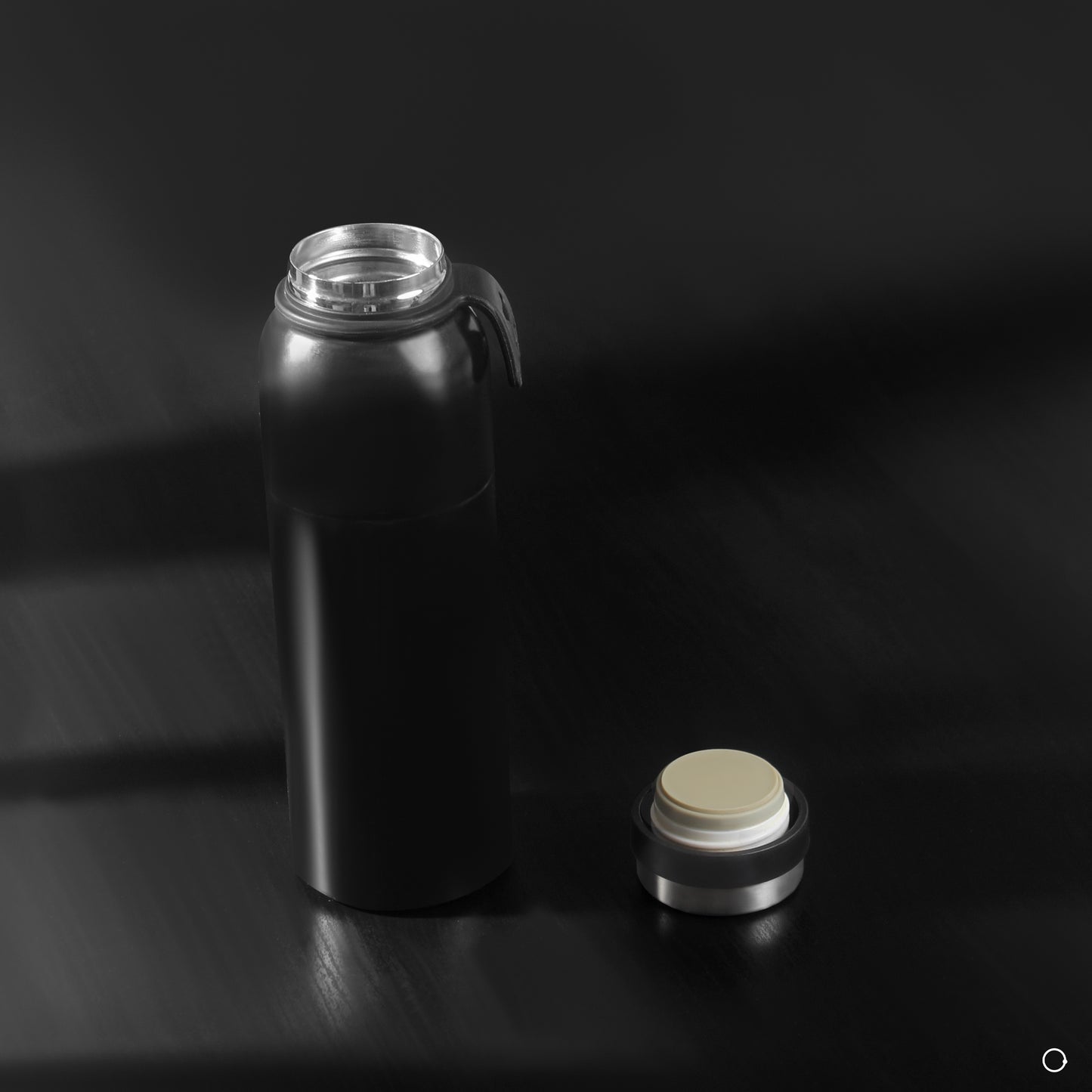Black Silver Thermal Mug