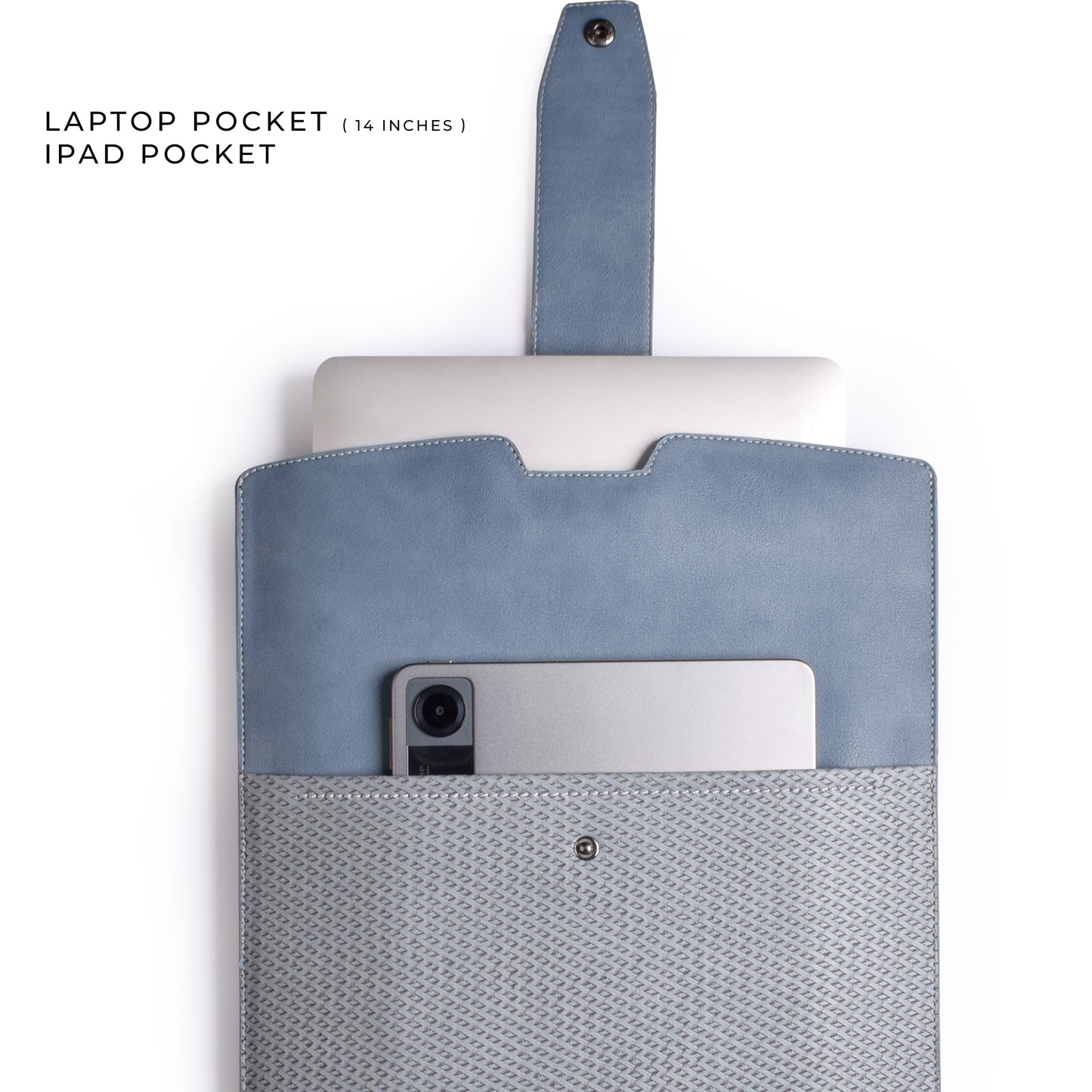 blue Laptop sleeve with pocket