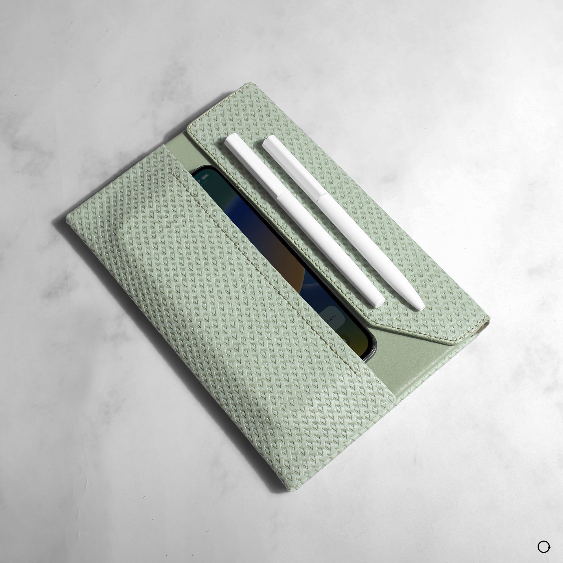 Minty notebook and White Pen Set