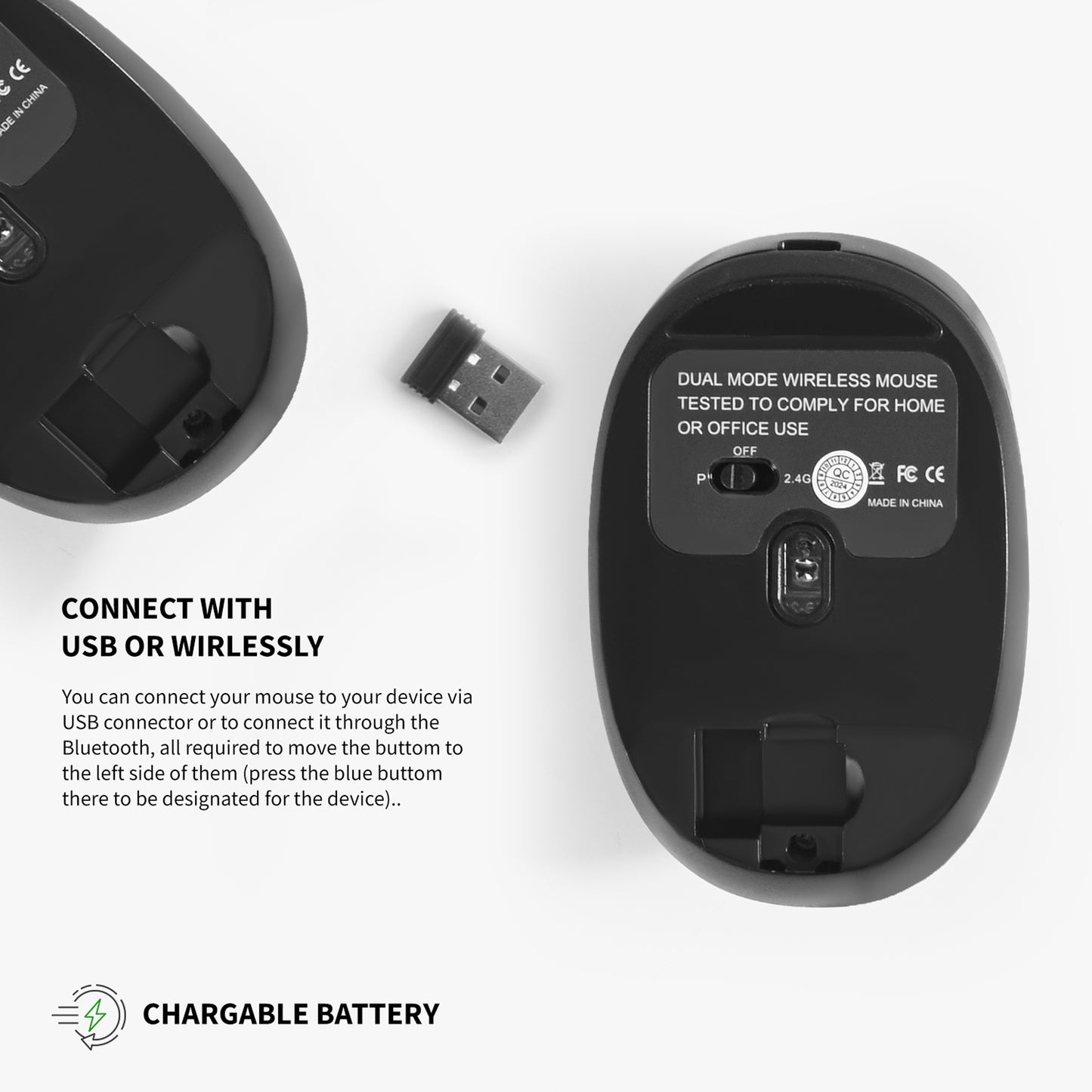 Black Empowering Wireless Mouse