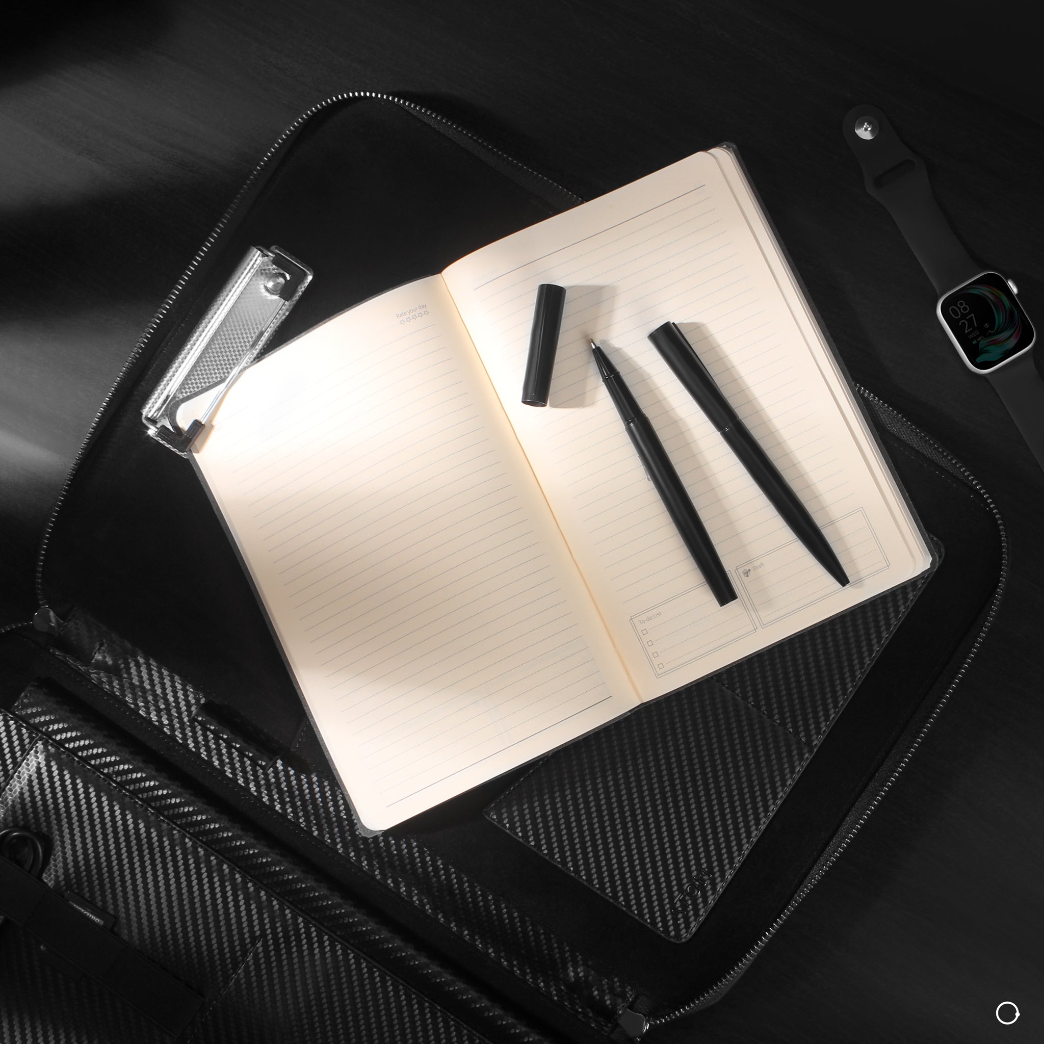 black notebook & pen set 